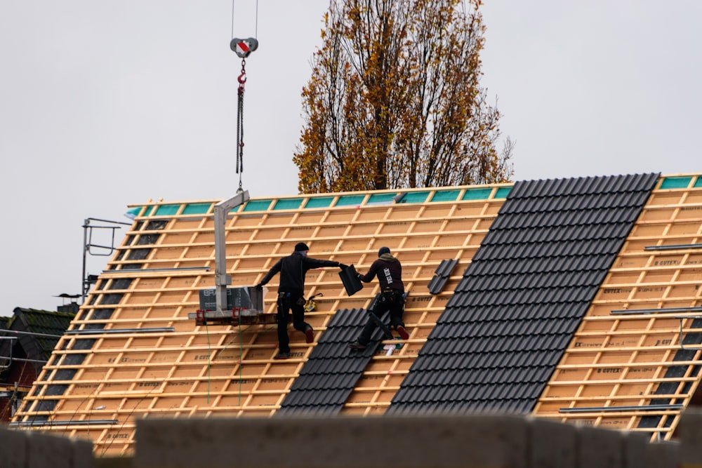 Roof replacement - installing new roof tiles